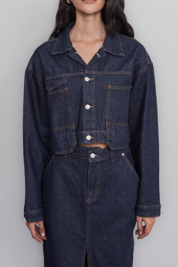 BSL Women Pocket Detailed Crop Denim Coat - Corbeil-Essonnes