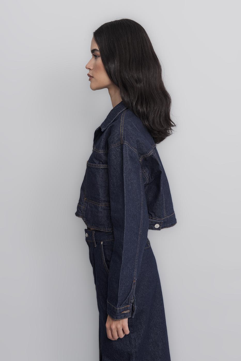 BSL Women Pocket Detailed Crop Denim Coat - Corbeil-Essonnes