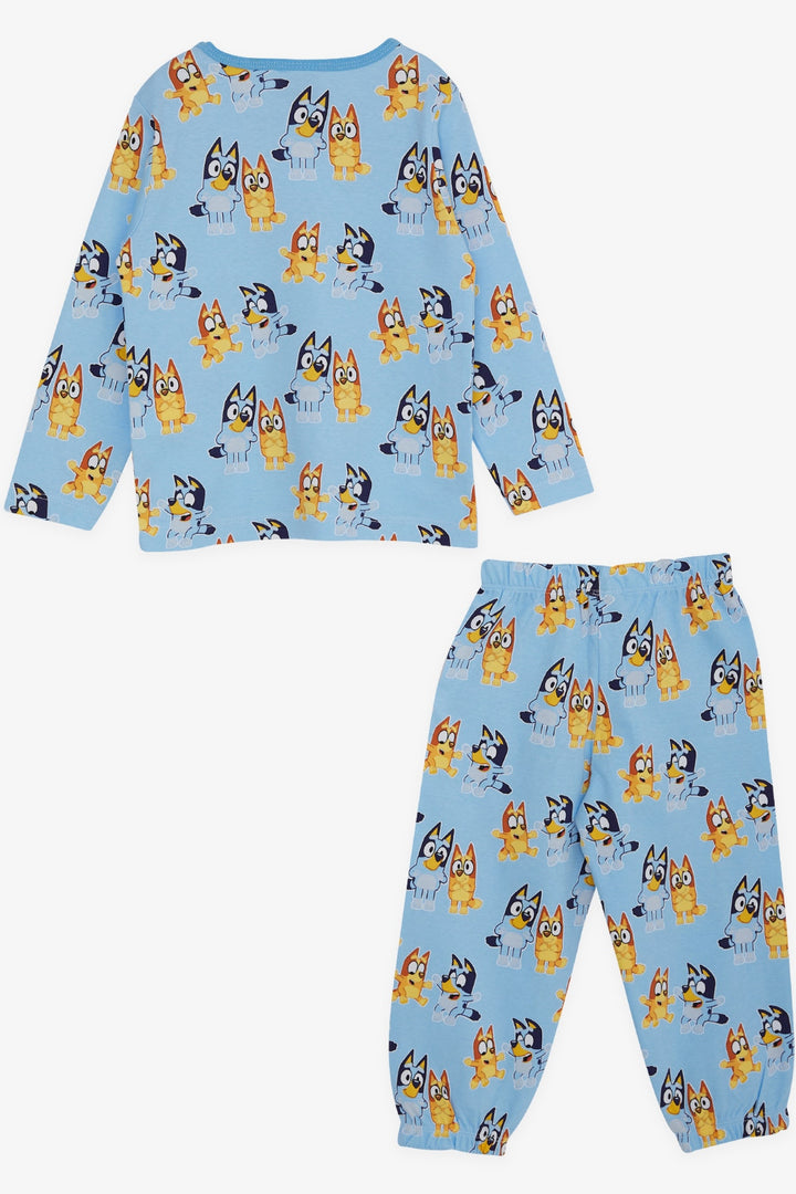 BRE Champs Active Baby Boy Pajama Set Happy Little Dogs Patterned 9 Months-3 Years, Light Blue - East Honolulu