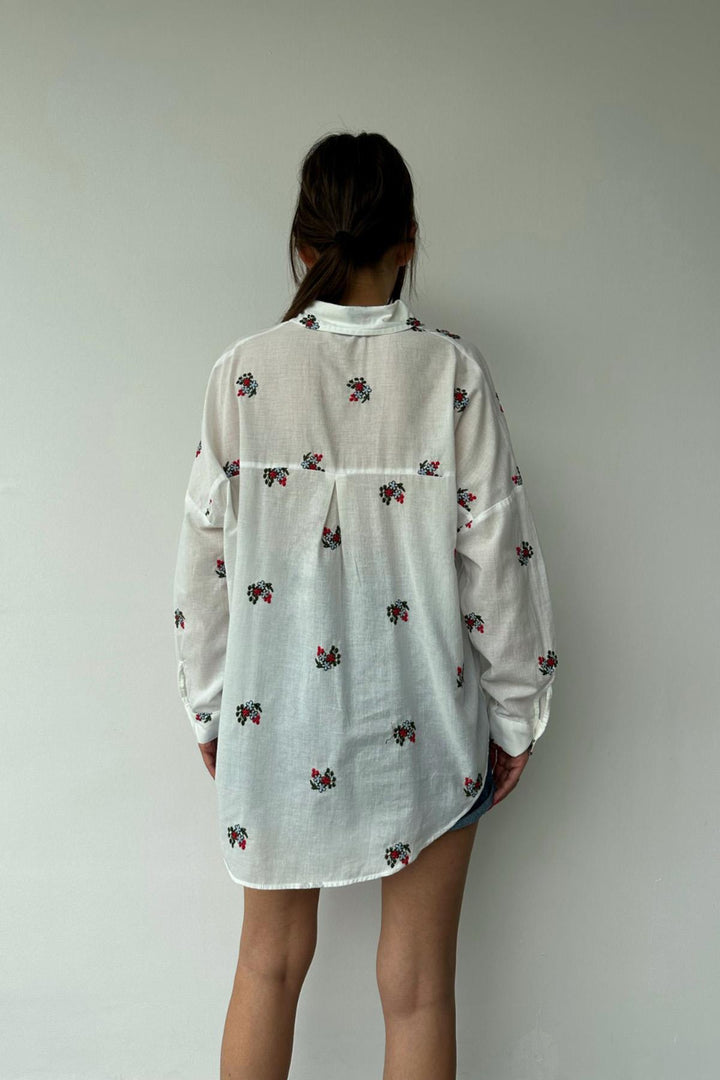 ELS Floral Pattern Shirt - Red - Petrel