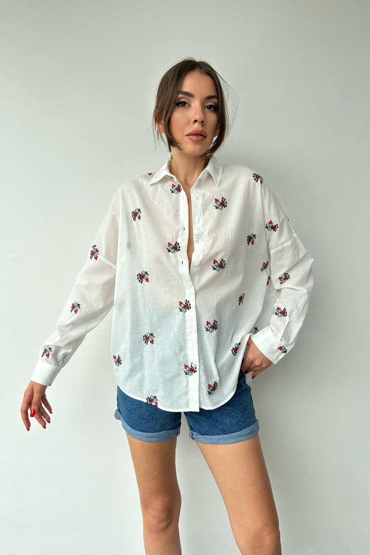 ELS Floral Pattern Shirt - Red - Petrel