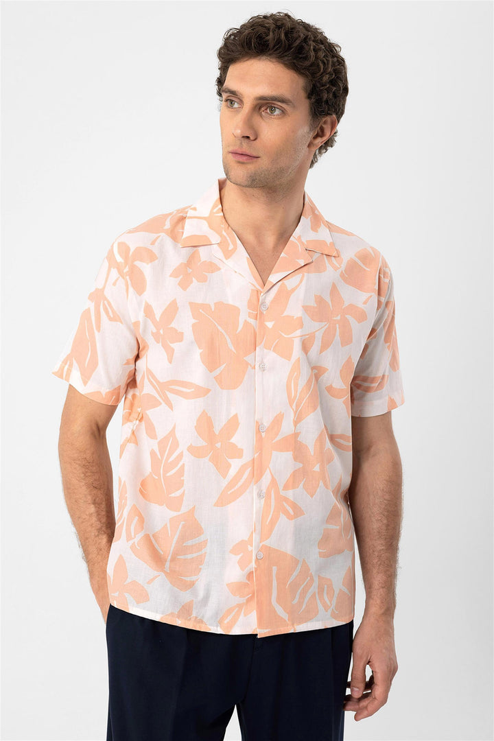 ANT Floral Patterned Top Collar Men's Shirt - Roseville