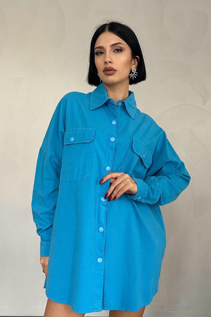 ELS Double Pocket Button -Up Рубашка - синий - Соледад де Грчиано Санчес