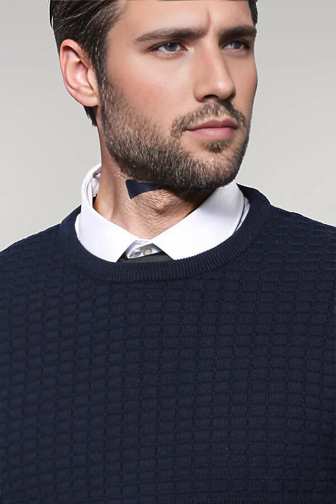 WSS Circle Neck Navy Sweater  - Singen