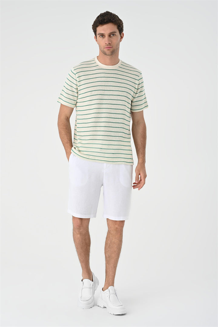 ANT Striped Knitted Men's T-Shirt - Woodland