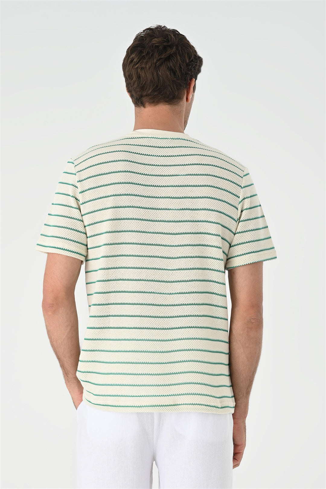 ANT Striped Knitted Men's T-Shirt - Woodland