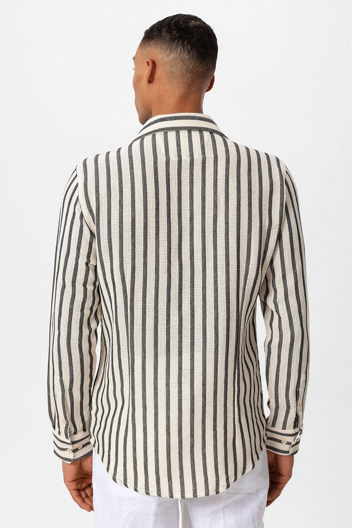 ANT Striped Knitted Long Sleeve Men's Shirt - Ávila