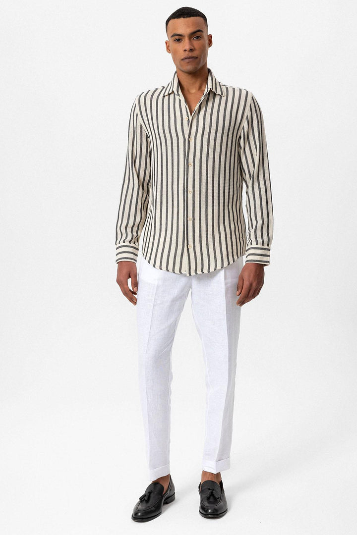 ANT Striped Knitted Long Sleeve Men's Shirt - Ávila