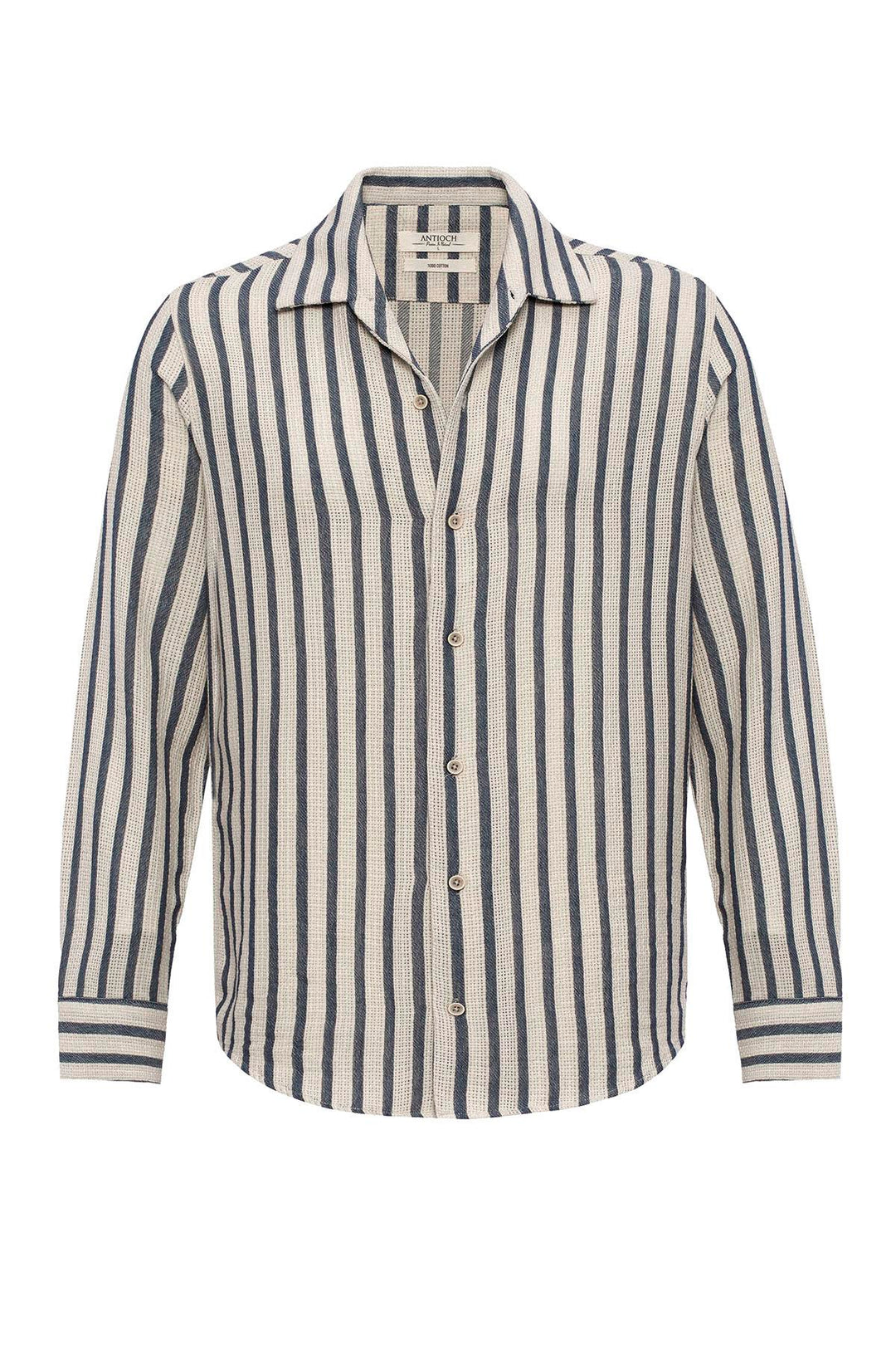 ANT Striped Knitted Long Sleeve Men's Shirt - Cherry Hill