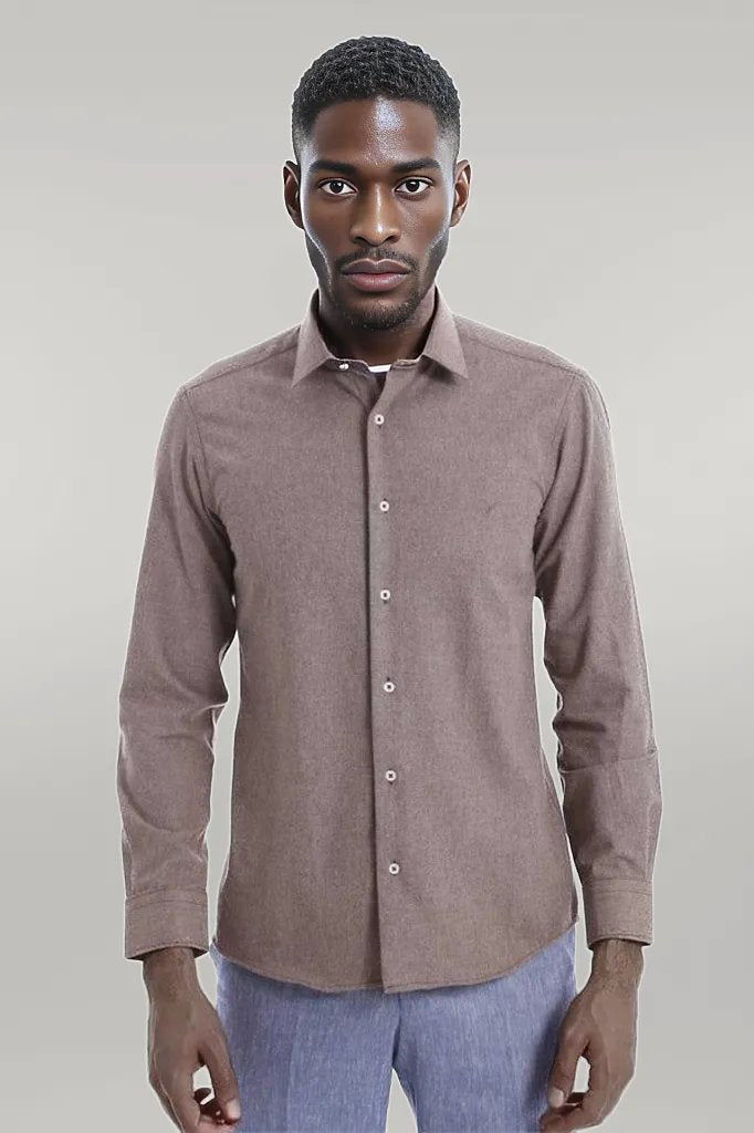 WSS Patterned Wool Dark Brown Shirt  - Völklingen