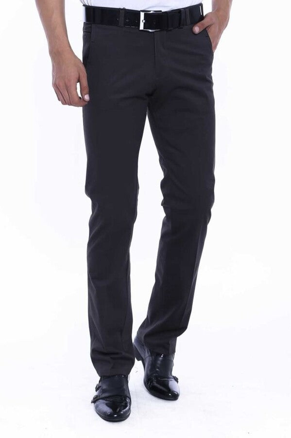 WSS Cotton Dark Grey Men Pants  - Singen