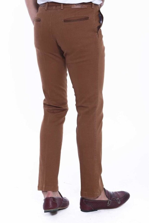 WSS Cotton Dot Pocket Brown Men Pants  - Singen