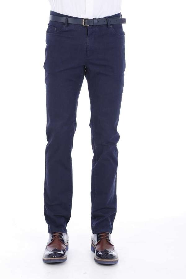 WSS Cotton Five Pockets Navy Blue Men Pants  - Singen