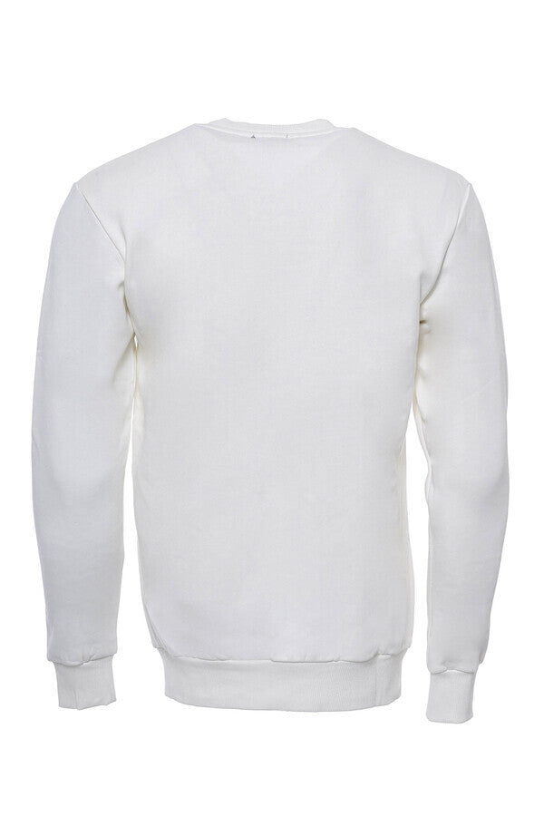 WSS Cream Plain Circle Neck Sweatshirt  - Singen