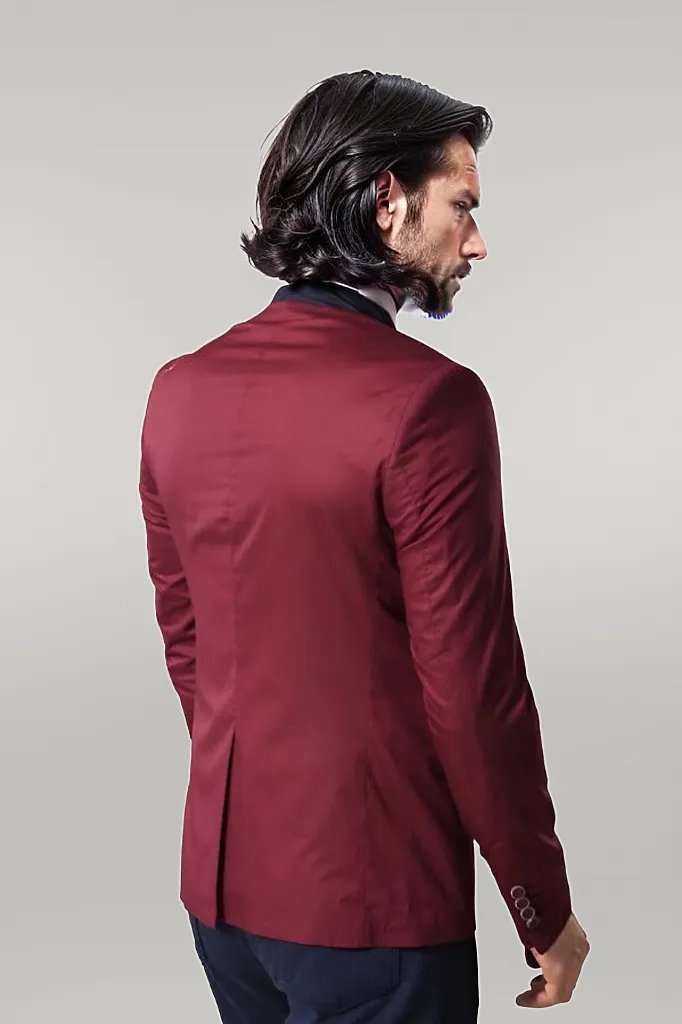 WSS Crew Neck Burgundy Men Blazer - Singen