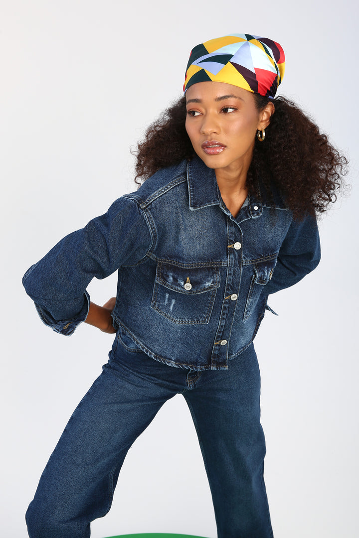 TLD Women Allday Blue01 Cropped Denim Jacket - Mesa