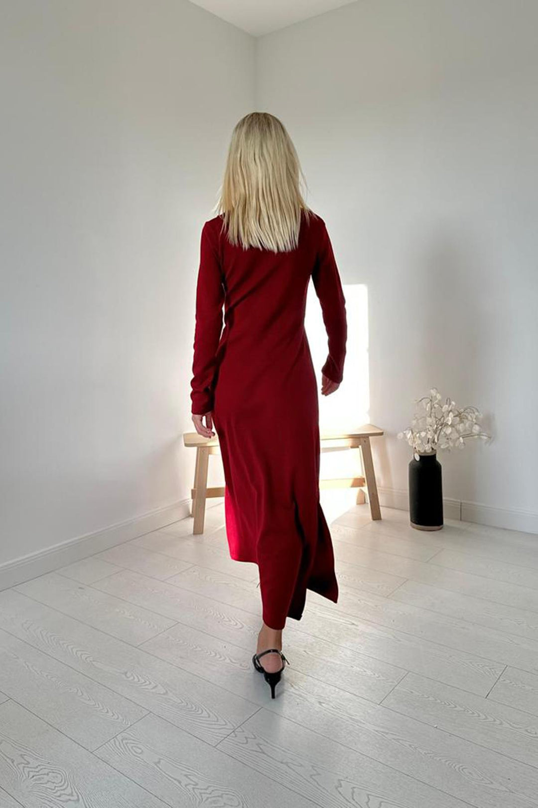 ELS Crop Acrylic Dress - Burgundy - Zwijndrecht