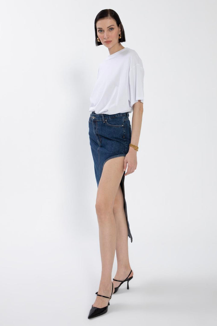 BSL Women Cut Out Denim Skirt - Lake Ridge