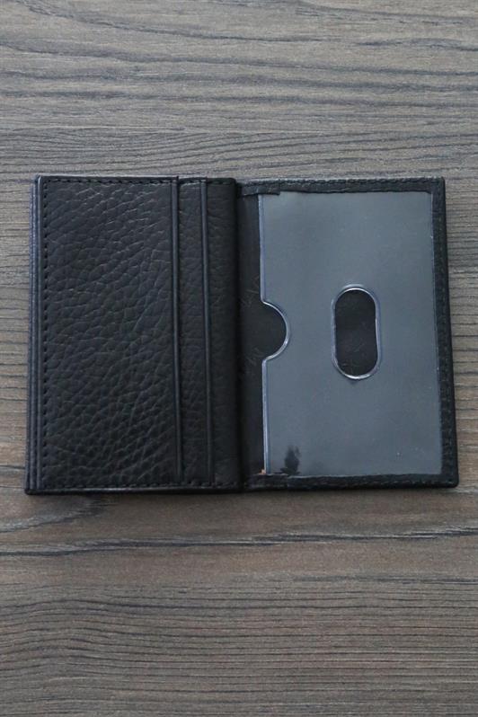 MDX Black Two-Sided Cardholder with Divided Faux Leather Men's Wallet 7252 - Valladolid