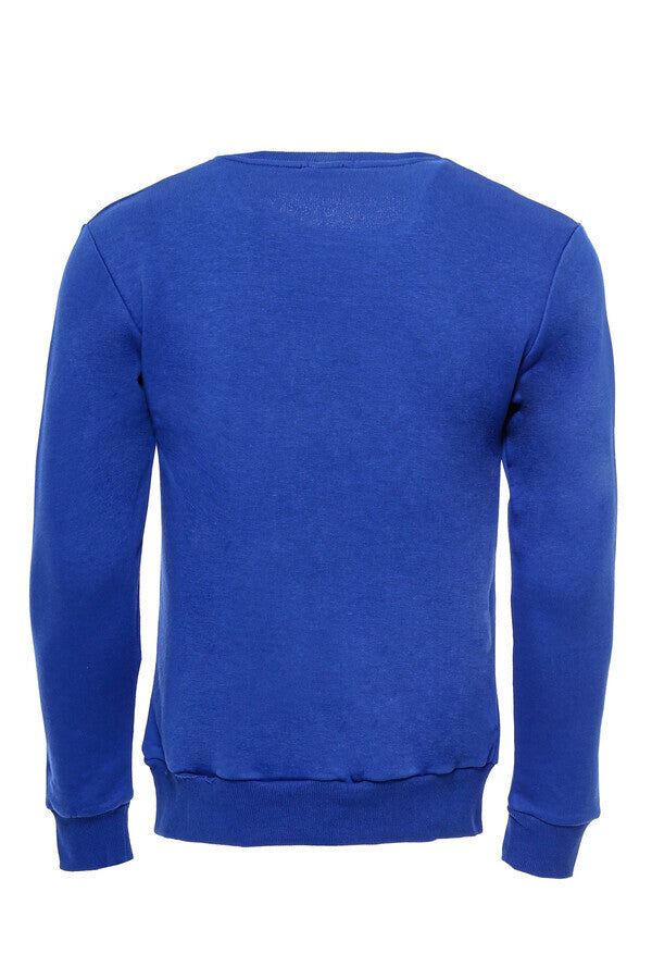 WSS Dark Blue Plain Circle Neck Sweatshirt  - Singen