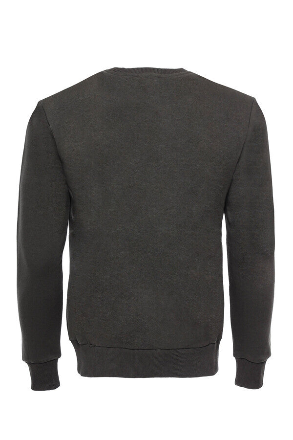 WSS Dark Green Plain Circle Neck Sweatshirt  - Singen