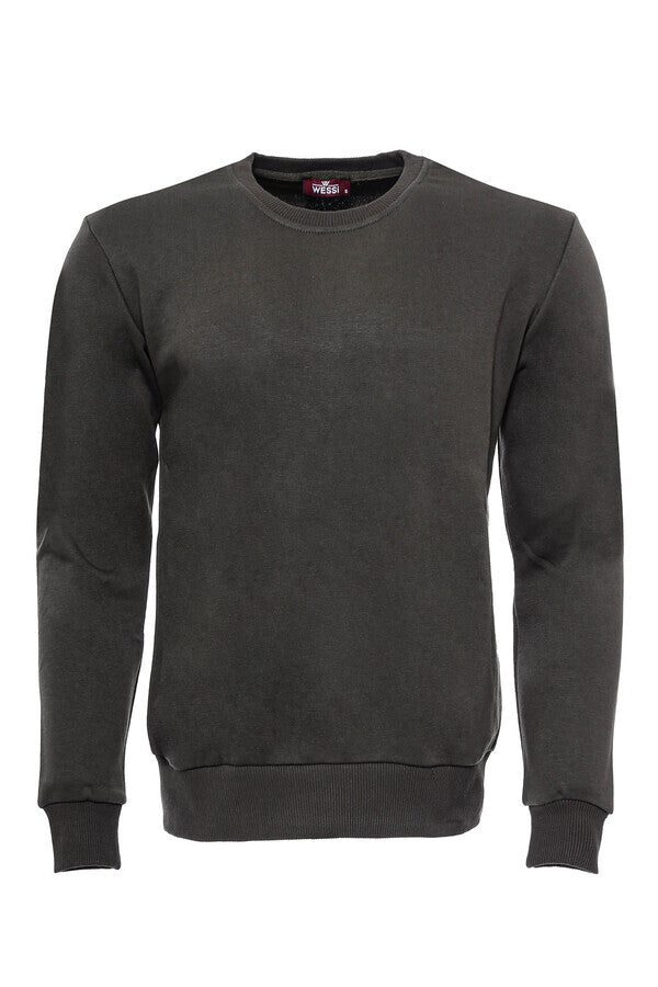 WSS Dark Green Plain Circle Neck Sweatshirt  - Singen