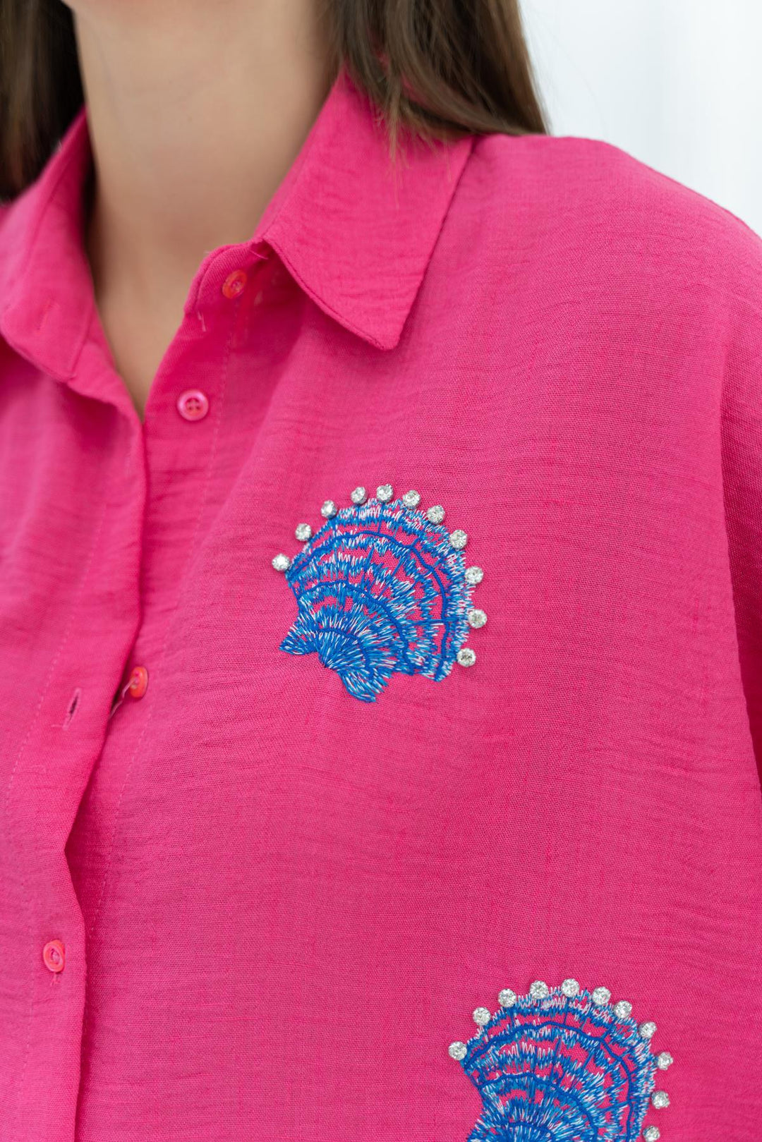 ELS Sea Shell Patterned Shirt - Fuchsia - Meppen