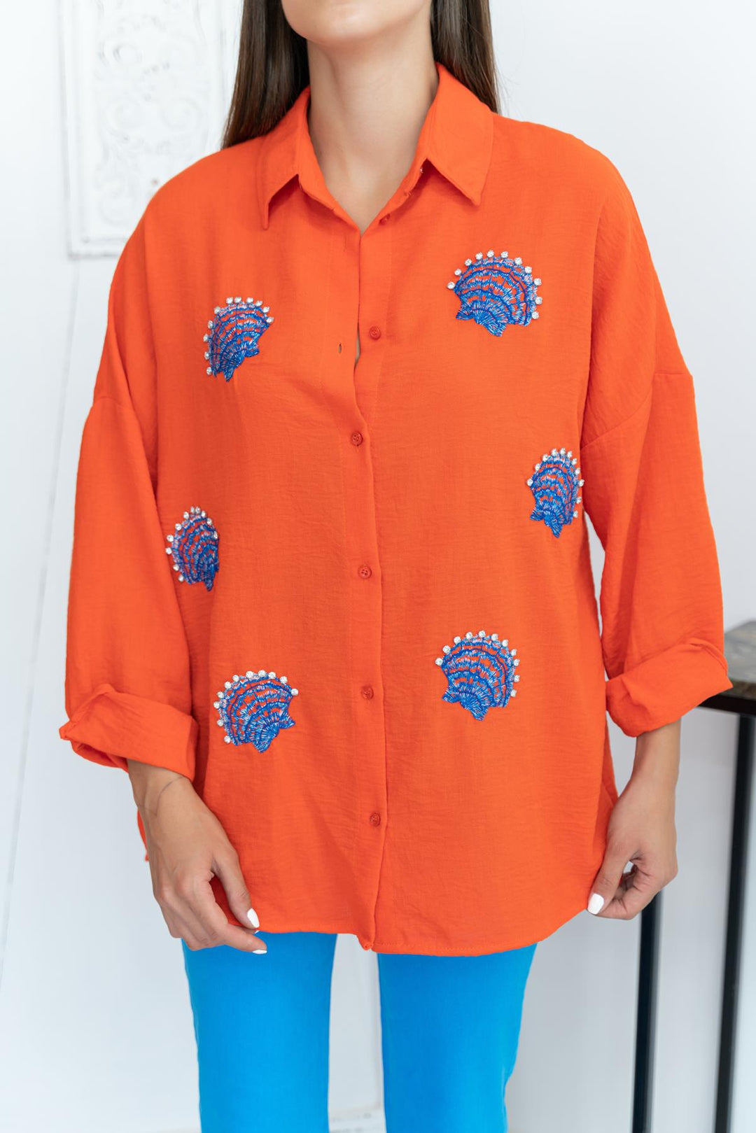 ELS Sea Shell Patterned Shirt - Orange - Wageningen