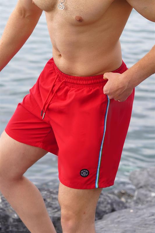 MDX Red Side Striped Pocket Men's Swim Shorts 7212 - Methuen Town