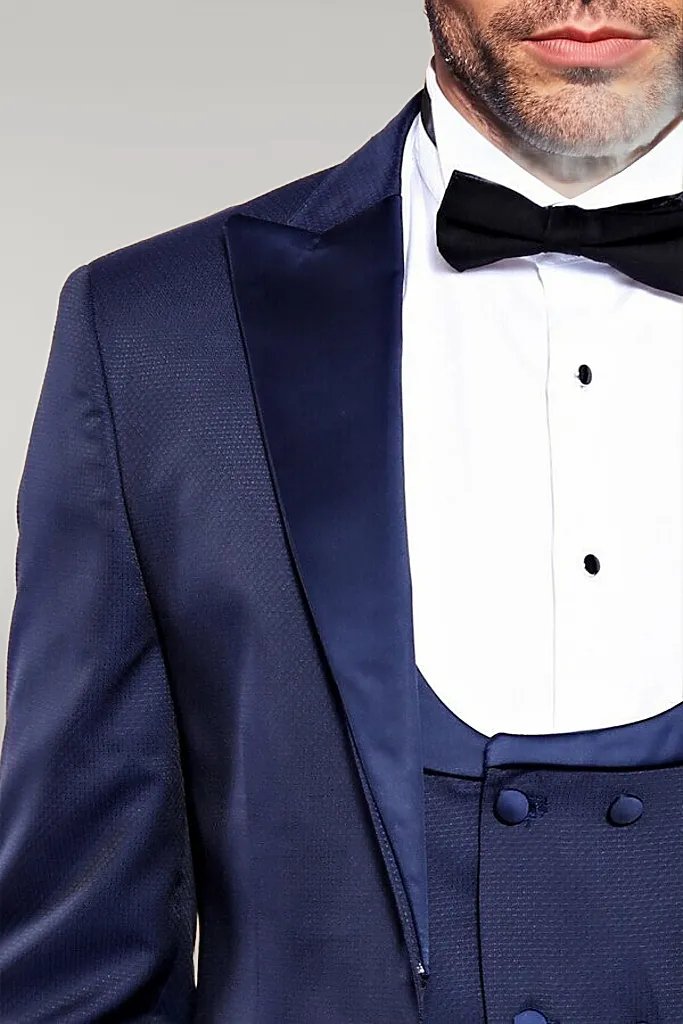 WSS Detachable Lapel Navy Blue Men Tuxedo  - Singen