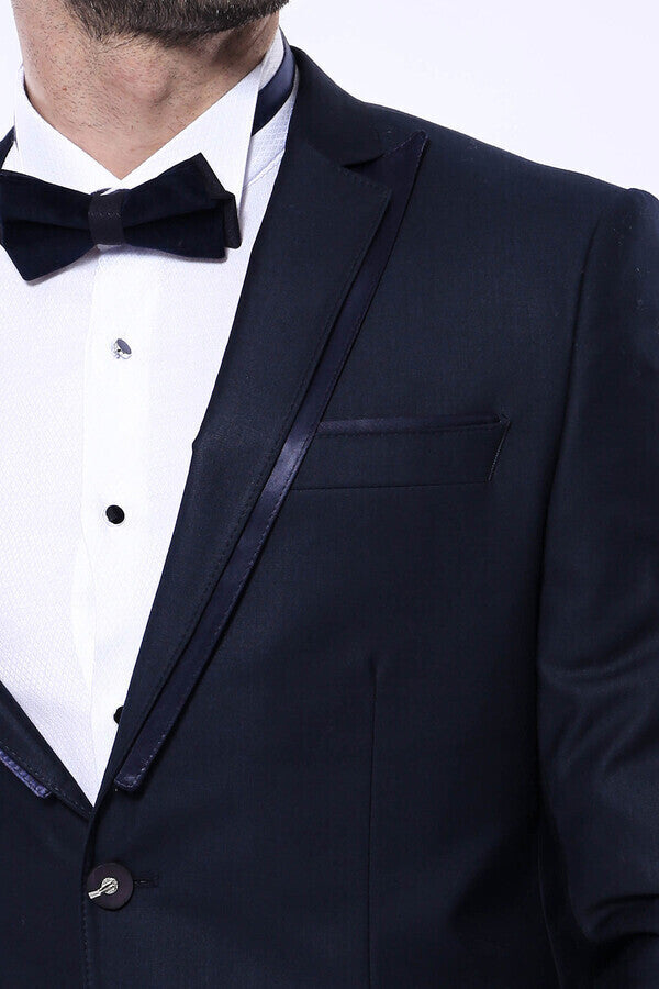 WSS Detachable Lapel Navy Blue Tuxedo  - Singen