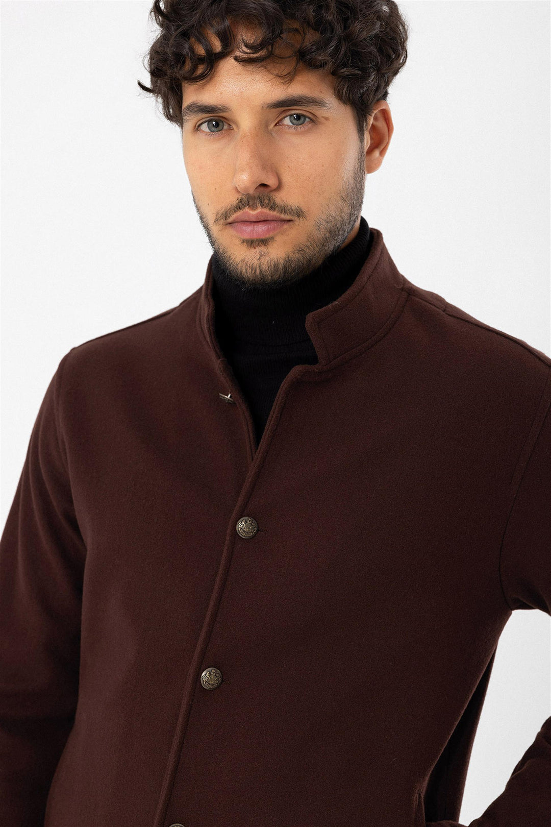 ANT High Collar Men's Cashmere Coat - Manassas