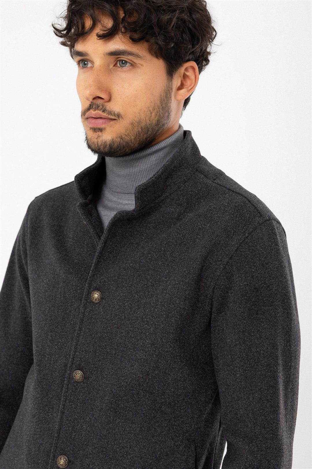 ANT High Collar Men's Cashmere Coat - Majadahonda