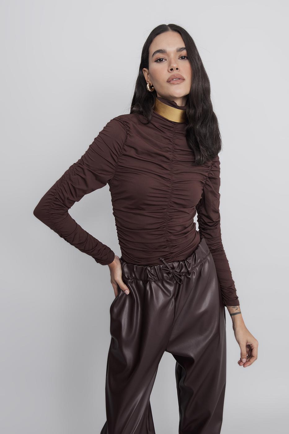 BSL Women High Neck Draped Top - Blacksburg