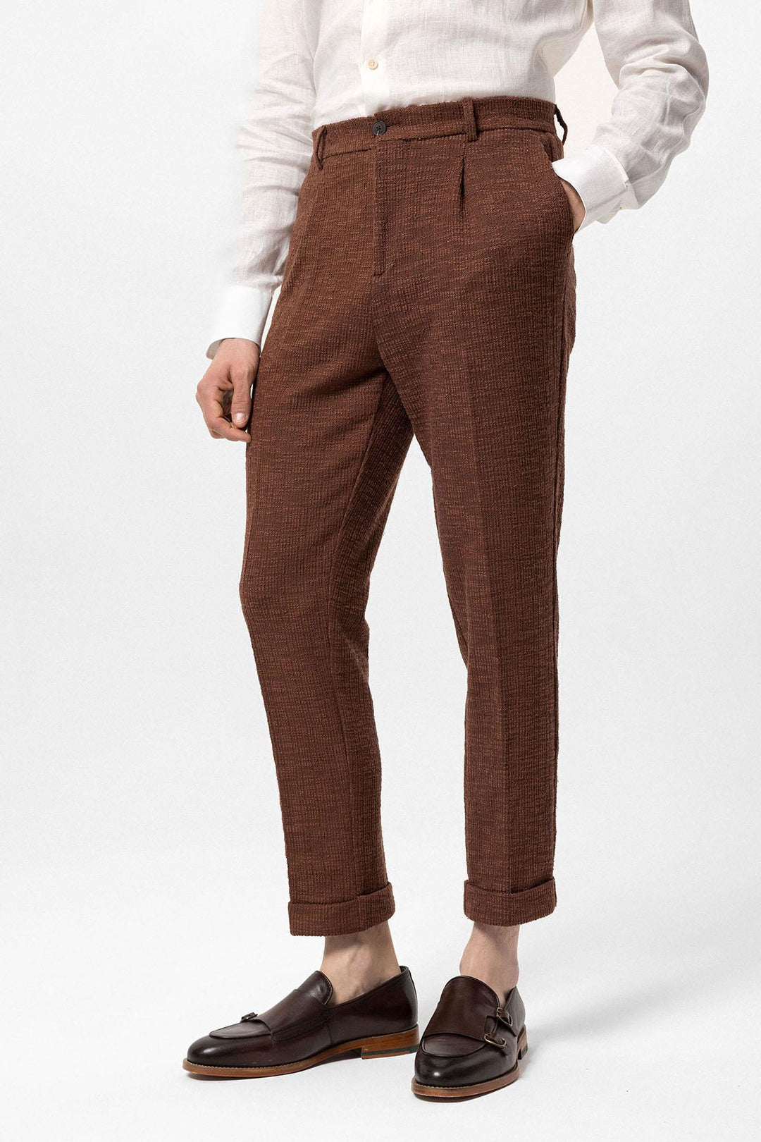 ANT Textured Pleated Double Leg Men's Trousers - Little Elm