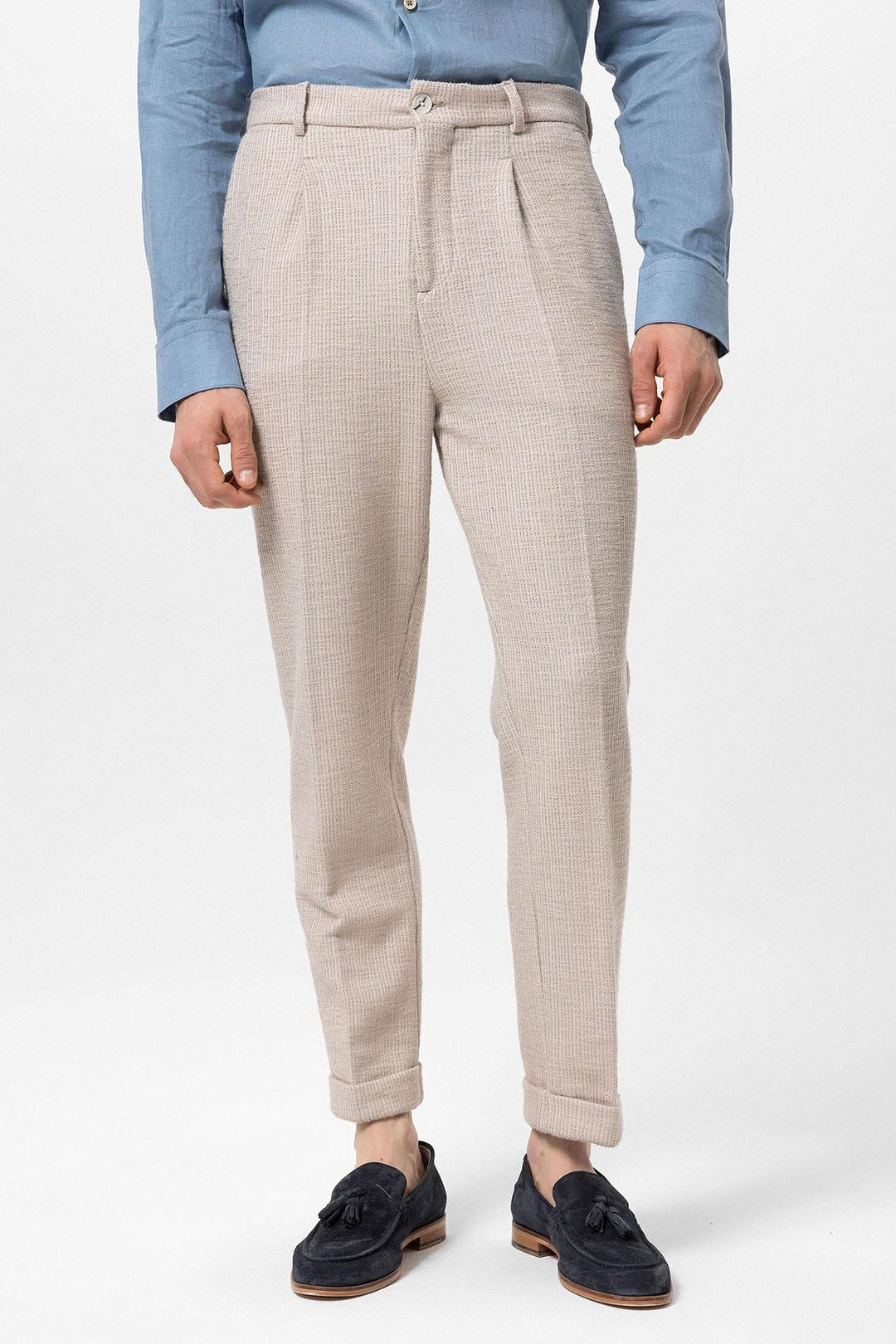 ANT Textured Pleated Double Leg Men's Trousers - Burton upon Trent