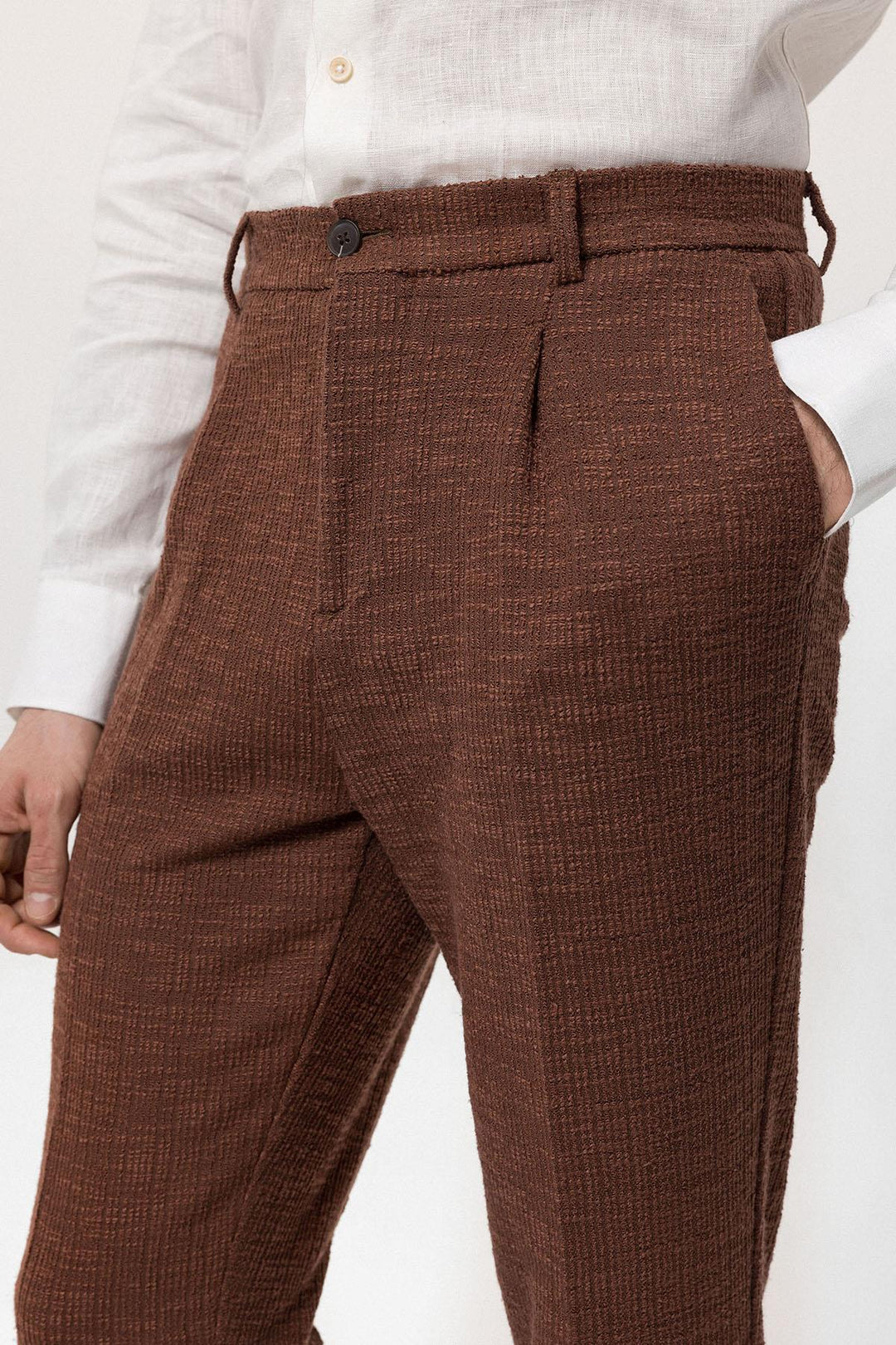 ANT Textured Pleated Double Leg Men's Trousers - Little Elm