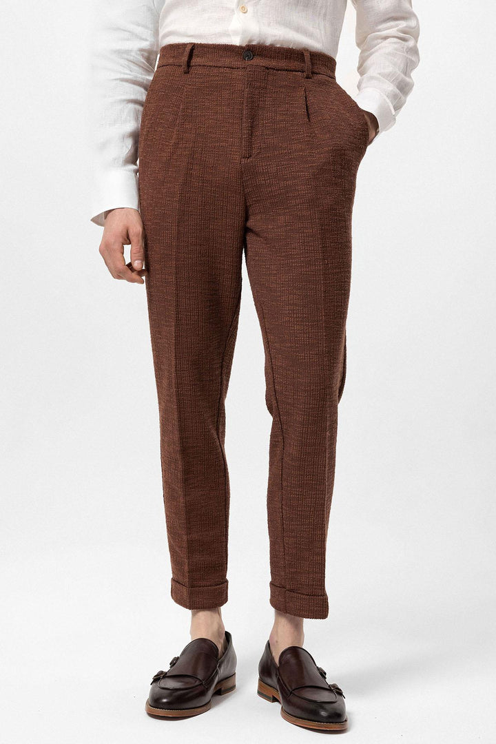 ANT Textured Pleated Double Leg Men's Trousers - Little Elm