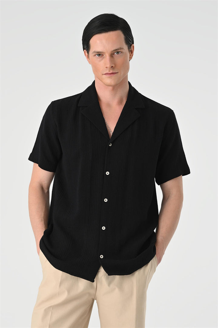 ANT Woven Patterned Short Sleeve Men's Shirt - Racine