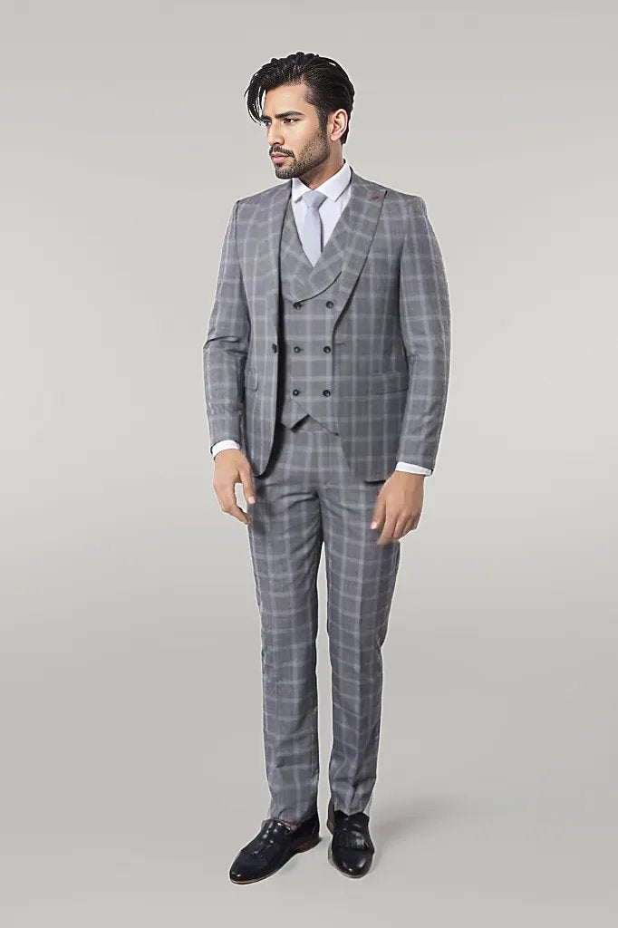 WSS Double Breasted Grey Suit  - Singen