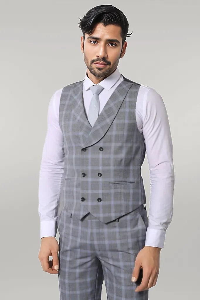 WSS Double Breasted Grey Suit  - Singen