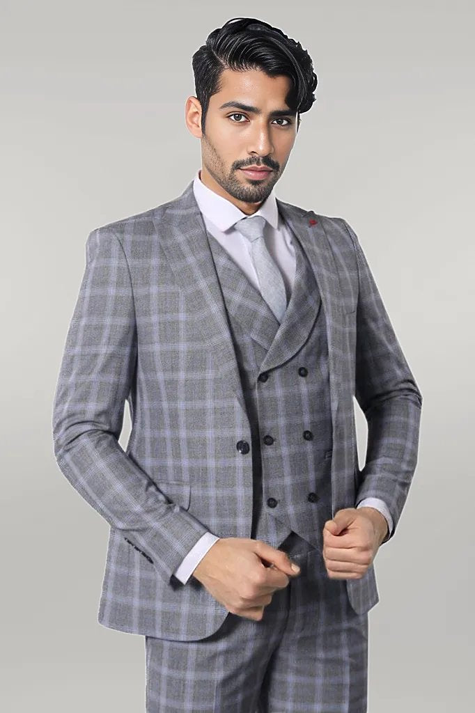 WSS Double Breasted Grey Suit  - Singen