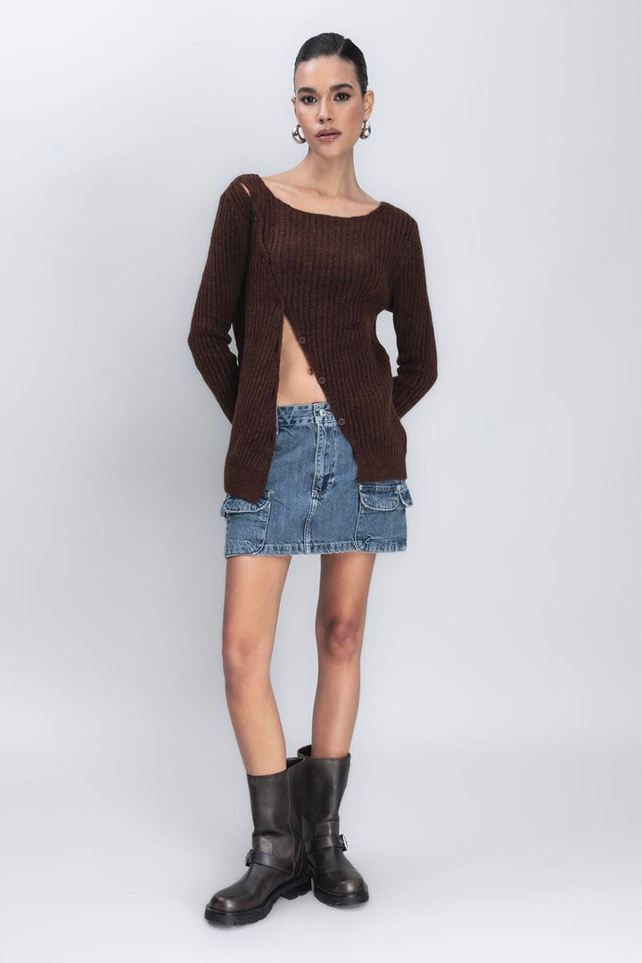 BSL Women Button Detailed Knit Top - High Wycombe