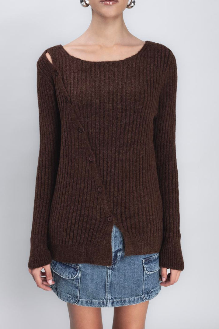 BSL Women Button Detailed Knit Top - High Wycombe