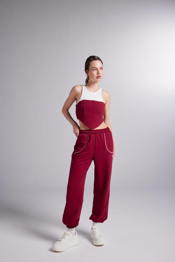 HLLY Women Rhode Sweatpants قيعان بورجوندي - Bel Air South