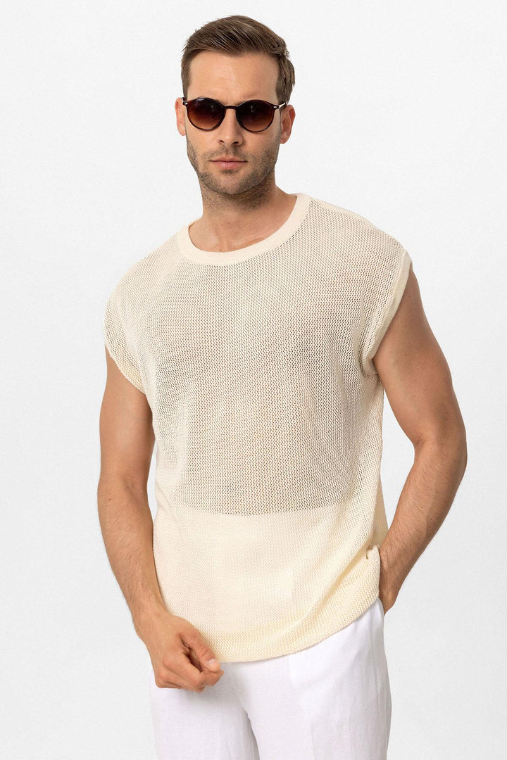 ANT Sleeveless Openwork Men's T-Shirt - Chalco