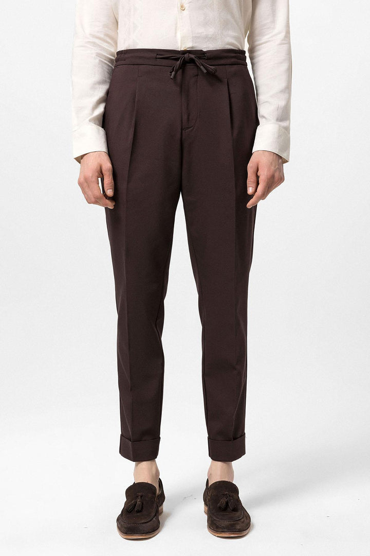 ANT Elastic Waist Pleated Men's Trousers - Terracina