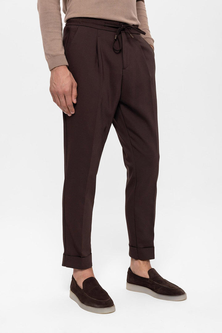 ANT Elastic Waist Pleated Men's Trousers - Terracina