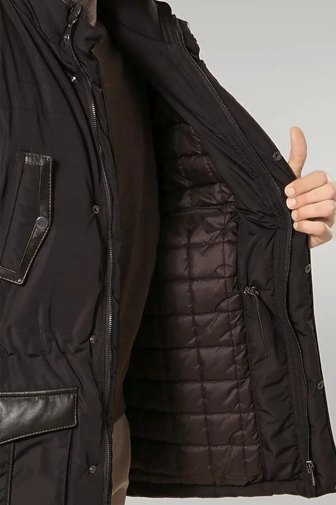 WSS Leather Modeled Dark Brown Slim Fit Quilted Jacket  - Singen