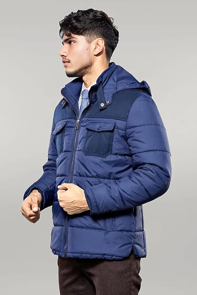 WSS Puffer Navy Blue Men Coat  - Singen